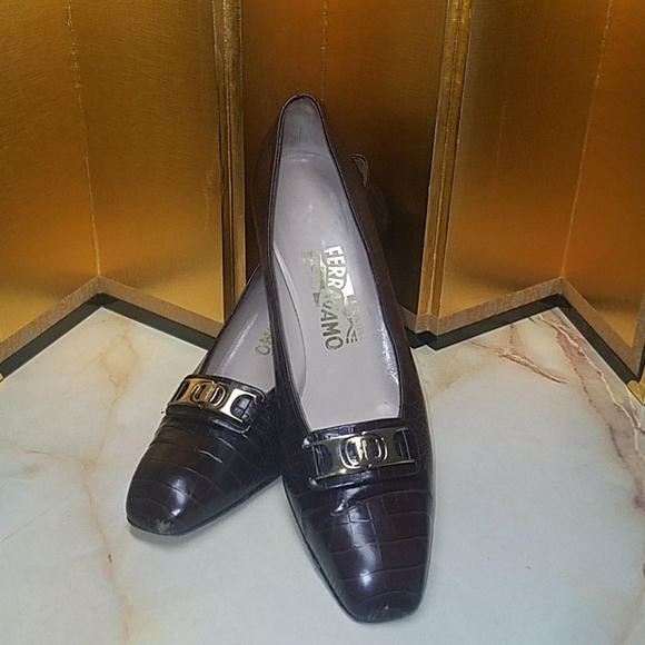 ❤💖Salvatore Ferragamo Womens Python Block Shoes - Picture 2 of 9